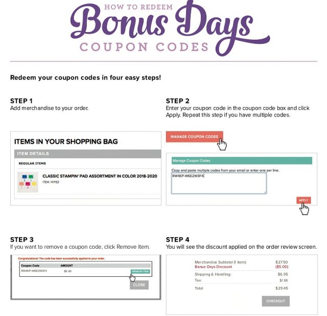 It's Time to Redeem Your Bonus Days Coupons! - Stamping With Tracy