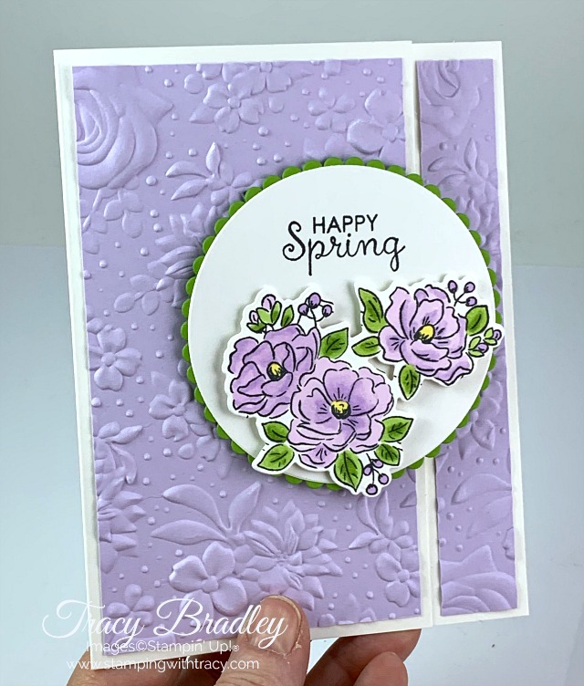 Handmade HAPPY BIRTHDAY Card Embossed LILAC  Using Stampin Up! 