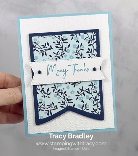 True Blue Florals Designer Series Paper - Stamping With Tracy